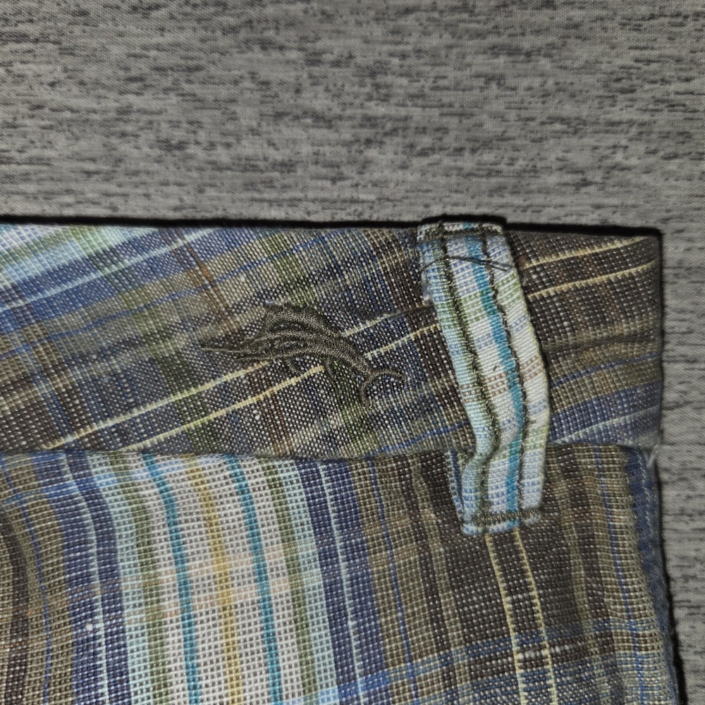 Tommy Bahama Linen Blend Shorts Men's 36 Plaid Chinos Breathable Preppy Casual - Picture 11 of 12
